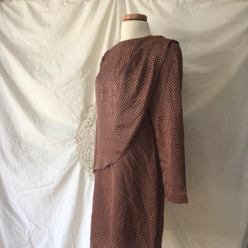 Vintage 1980s Asymmetrical Drape Diamond Dress - Picture 4 of 6